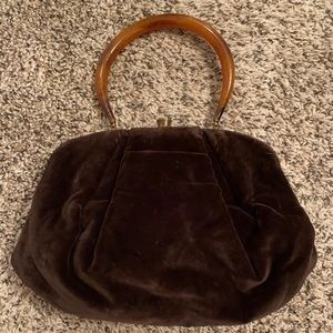Vintage Chocolate Velvet Morris Moskowitz Handbag
